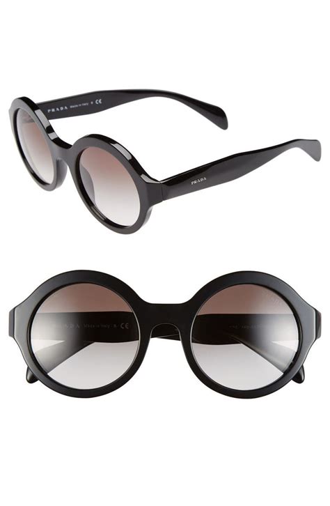 sunglasses round.black.glasses prada|Prada 51mm rectangular sunglasses.